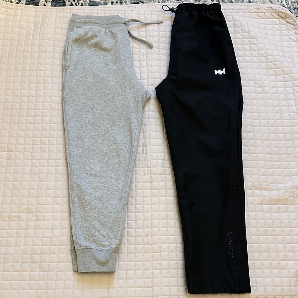 Helly Hansen Black and Gap Light Gray Jogger Pants unisex